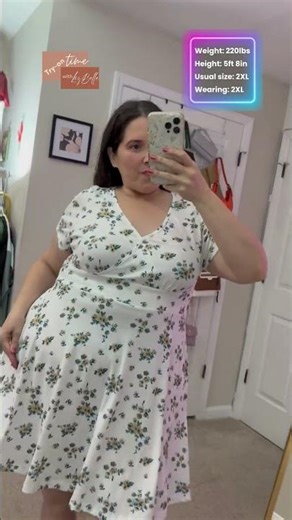 Plus Size Floral Wrap V Neck A-Line Sundress – Summer Chic