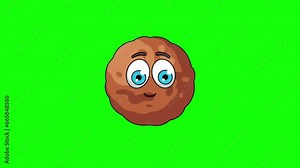 meatball cartoon character with saluting face, emoji emoticon animation