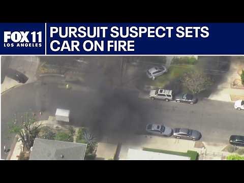 Pursuit suspect sets multiple cars on fire in Highland Park