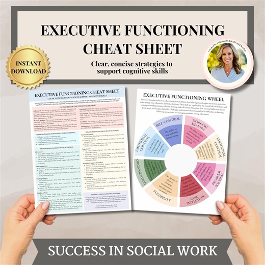 Executive Functioning Cheat Sheet Tip Sheet,adhd Worksheets,kids Teen Coping Skills Tool,executive Dysfunction Workbook,anxiety Depression - Etsy