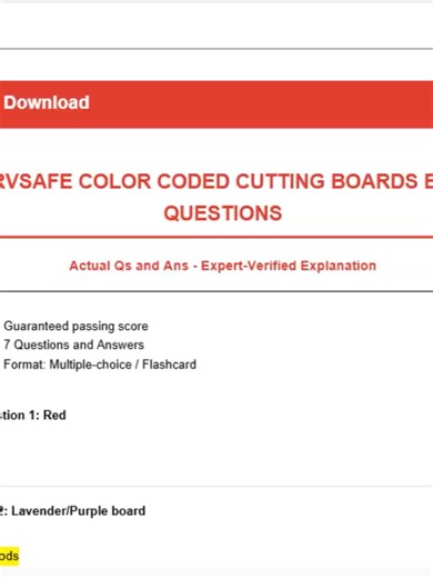 ServSafe Color Coded Cutting Boards Exam Questions 2026 🔪🟢 | 7 Verified Q&A to Pass Fast Master ServSafe food safety rules for color coded cutting boards with this powerful 2026 exam practice video 🚀 This lesson covers 7 real-style ServSafe exam questions with expert-verified answers and simple explanations to help you understand cross-contamination prevention and pass your exam confidently 💯 Color coded cutting boards are one of the most tested food safety topics because they help prevent c