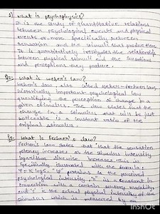 Psychophysics, Weber's Law, Fechner Law, Kinesthetic Sense, Proprioception, and JND