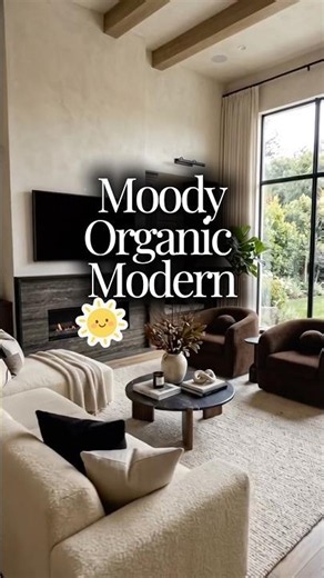 organic modern moody living room interior design 🤎✨