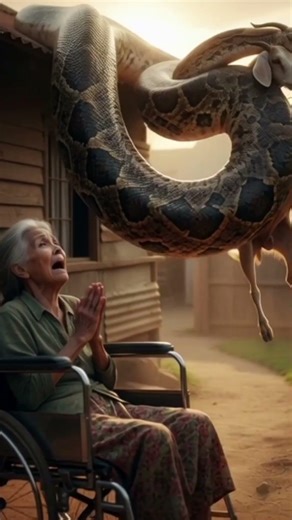 Giant Python Lifts a Goat from Rooftop | Terrifying Real-Life Horror 😱 #viral #short #python