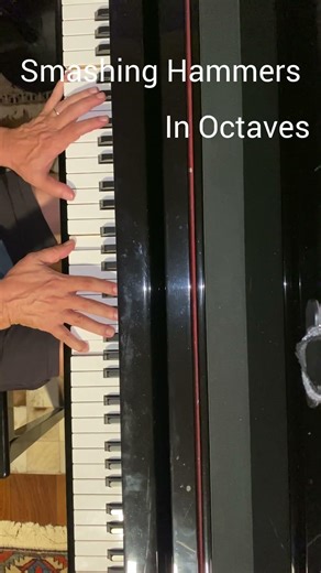 Smashing Hammers. Piano is a Percussion instrument. Hammering Octaves of Cm7(9 13). No wrong notes.