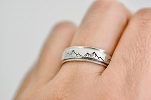 Sea Mountain Forest Spinner Ring - Fidget Ring - Etsy