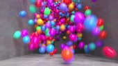 Colorful balls falling stairs three dimensional animation