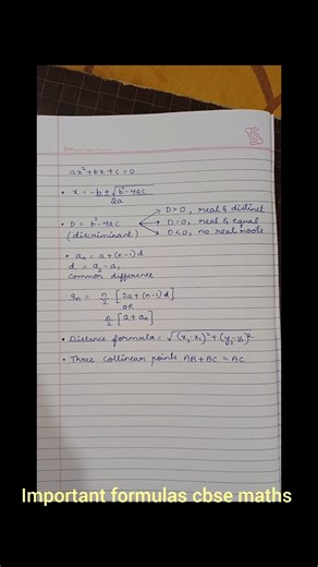 class10 cbse maths formulas