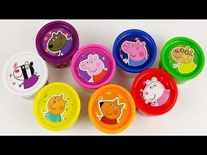 Learn Colours With Peppa Pig Play Doh Cans Surprise! Fun Toys colors Lesson!