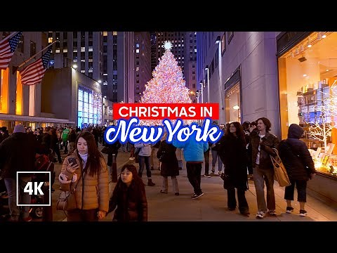 New York Christmas Walk 🎄 Holiday Season in Midtown Manhattan 🎅 Walking Tour 4K