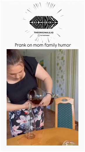 the error on Instagram: "#onlyoriginals #theoriginalsThe nistagram reel post shares a 63-second video compilation of light-hearted family pranks targeting a mother, featuring kitchen antics like pouring red liquid into a funnel on her head, wobbly jello eating, and a foot soak in tea with bananas, all set to upbeat music for comedic effe. reposts, and 2,268 views, including a reply questioning whether the seamless, exaggerated scenes are real or AI-generated. Such content aligns with viral famil