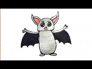 How to draw a cute Bat| easy bat art for beginners|