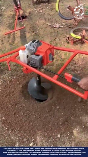 High-Torque Portable Wheeled Earth Auger for Efficient Fencing and Planting