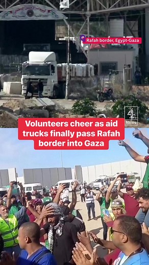 26K views · 201 reactions | The Egypt-Gaza Rafah border crossing has opened, allowing aid trucks carrying food and medicine into the territory, for the first time in two weeks. Prior to this crisis hundreds of aid trucks would cross the border daily, but today Israel is only allowing 20 aid trucks for Gaza's 2.3 million population. #israel #gaza #rafahborder #egypt #un #palestine | Channel 4 News | Facebook