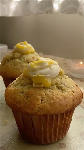 Lemon cheesecake muffins 🍋 #shortsfeed #baking #lemons
