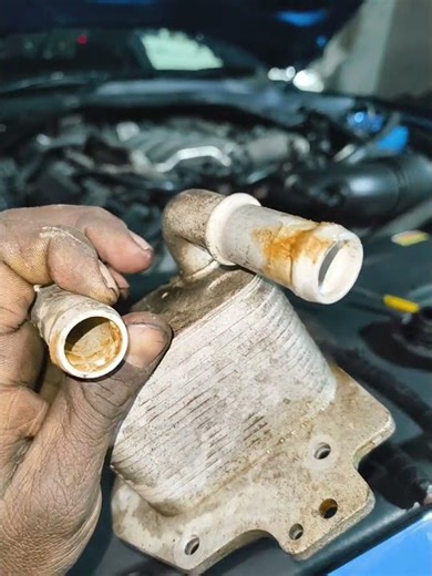 ford mustang engine oil cooler replacement work #fordmustang #technician #work