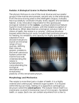 Radula in Marine Sciences Sub-Plan Classwork Homework