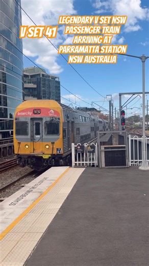 Legendary ￼V Set 41 Intercity NSW Passenger Train At Parramatta Australia #sydneytrains #vblog