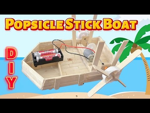 DIY Popsicle Stick Boat That Really Runs on Water!