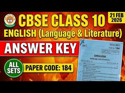 cbse Class 10 English Answer Key 2026 | CBSE Code 184 Paper Solution Set 1, 2, 3 / cbse anser key