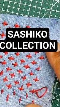 SASHIKO | Collection of stitches adding color. #sashiko #asmr