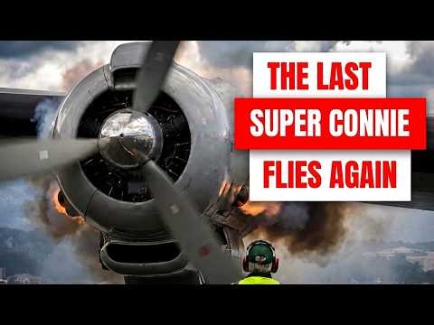 The last flying Lockheed Super Constellation engine-start, taxi, takeoff and landing footage in 4K