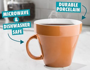 Plant Pot Mug: Coffee mug that looks like a flower pot.