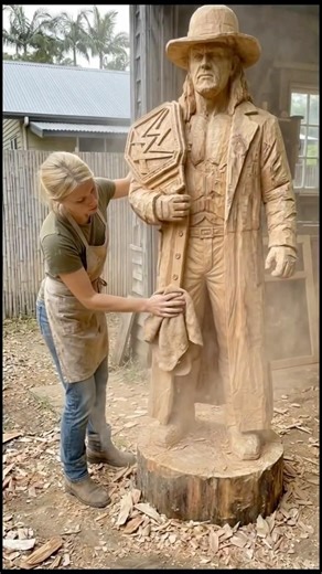 Who’s next? Like and subscribe #wwe #craft #woodcarving