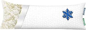 Cooling Body Pillow for Adults,Adjustable 51*18inch Extra Long Pillows for Sleeping, Shredded Memory Foam Full Body Pillows,Ultra Soft Cool Cover with Zipper, Support for Neck/Back/Leg/Maternity
