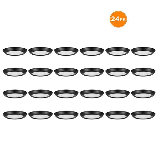 Reviews for Commercial Electric 24-Pack 6 in. LED Surface Mount Downlight Flush Mount Disk Light, 600-900-1200LM, Selectable CCT 2700K-5000K, Black | Pg 4 - The Home Depot