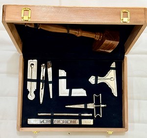 Masonic Standard Working Tools Set Silver Tone Full Size in Wooden Box - Etsy
