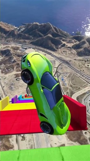 Franklin and super heroes try ultimate motorcycle jump on GTA v