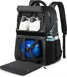 LOINTET Bowling Ball Bag, Single Bowling Backpack with Shoe Totes Bag Up to Size 16, Padded Ball Holder Bag, Accessories Gifts for Lovers/Player, Black