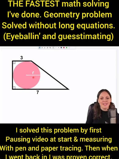 THE FASTEST math solving I've done. Geometry problem Solved without long equations. (Eyeballin' and guesstimating) #smart #lascruces #learning #math