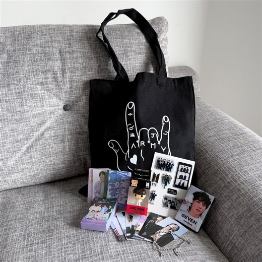 BTS Gift Set: Jungkook Keychain, Tote Bag, ARMY Bracelet & Photo Cards - Etsy Canada