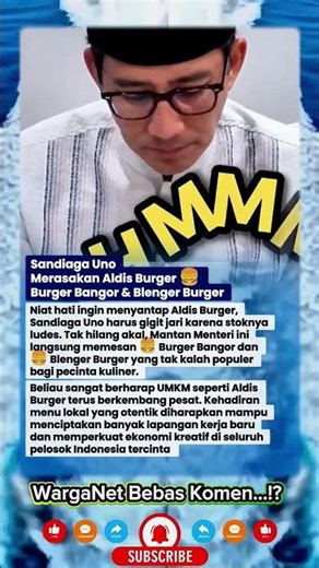 Sandiaga Uno Tastes Aldis Burger 🍔 Bangor Burger & Blenger Burger #aldisburger #sandiagauno