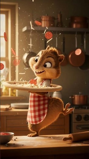 Cute chipmunk does pizza tosses #chef #cute #viral #shorts #chipmunk #viralstory #viralvideos