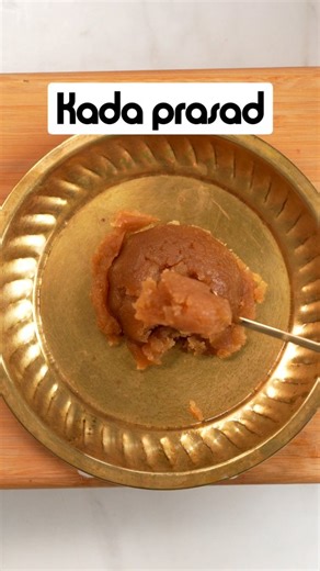 Just 10 mins & 3 main ingredients| Kada parasad recipe, for a quick and easy offering tomorrow Maha Shivratri ✅ Save & Share ✅ 🛒 Kada prasad Ingredients ½ cup Atta / wheat flour ½ cup Sugar ½ cup Water ¼ cup Ghee 📝 Instructions Measure and keep all the ingredients ready. Heat a non stick pan, add ghee (add cashew nuts and fry till golden *if adding*), followed by flour. Keep stirring in low or medium flame to ensure even browning. Roast until the colour changes slightly red and nice aroma rise