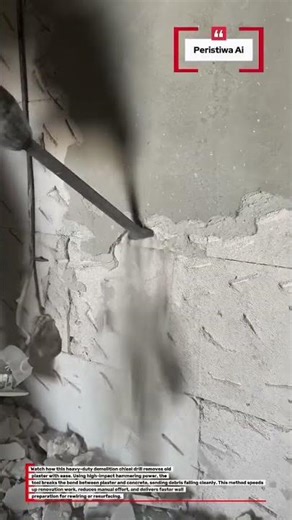 Fast Wall Plaster Removal with a Heavy-Duty Chisel Drill #ConstructionTools #DIY #Renovation