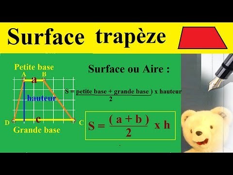 Calculer surface ou aire d'un trapèze | Maths Géométrie : formule propriété