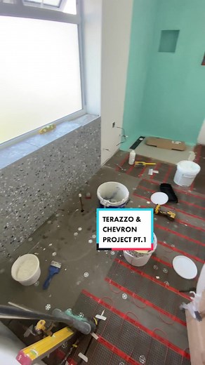 Exciting Terrazzo and Chevron Bathroom Project