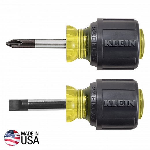 Screwdriver Set, Stubby Slotted and Phillips, 2-Piece - 85071 | Klein Tools