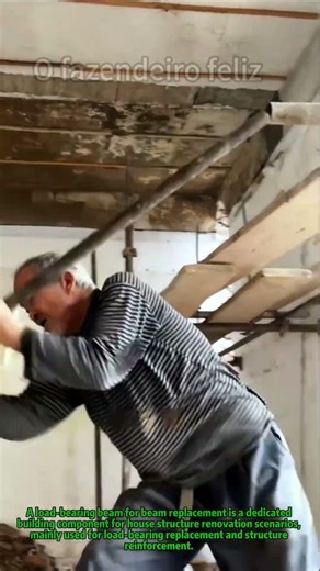 Install Load-Bearing Beam for House Beam Replacement! #HouseRenovation #BeamReplacement
