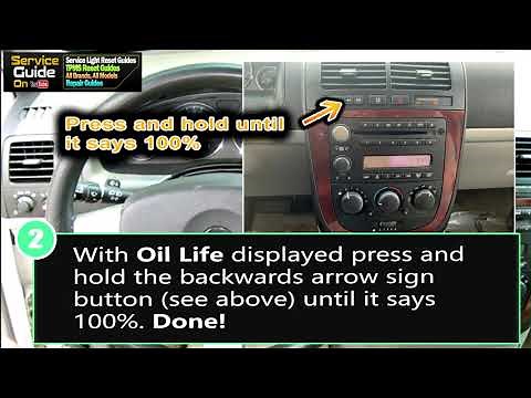 Chevrolet Uplander Service Light Oil Life Reset back to 100%