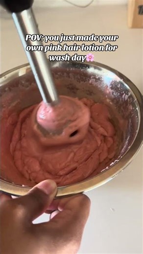 Made this hibiscus and mango botanical pink hair lotion with a yummy mango scent! #diy