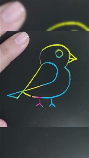 Scratch Paper Art | Drawing A Cute Bird #thecolouringcorner #drawing