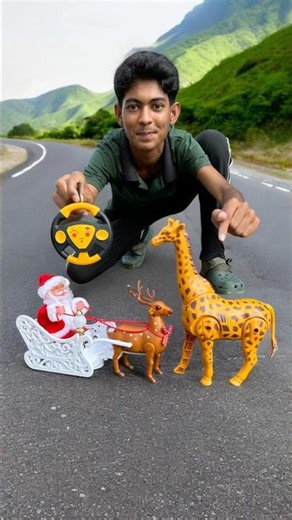 Rc Remote Wala Santa Claus And Giraffe Unboxing Delam🥺