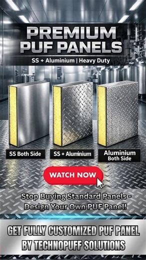 Still Using Normal PUF Panel? Upgrade to PUF Panel with SS Sheet & Aluminium Checker Plate! #shorts