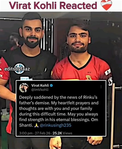 Virat Kohli reacted on Rinku Singh's Father Dea** 💔 #t20worldcup#rinkusingh#viratkohli#fatherdeath