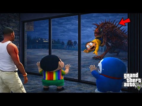 Aliens Attack On Franklin And Shinchan In GTA 5